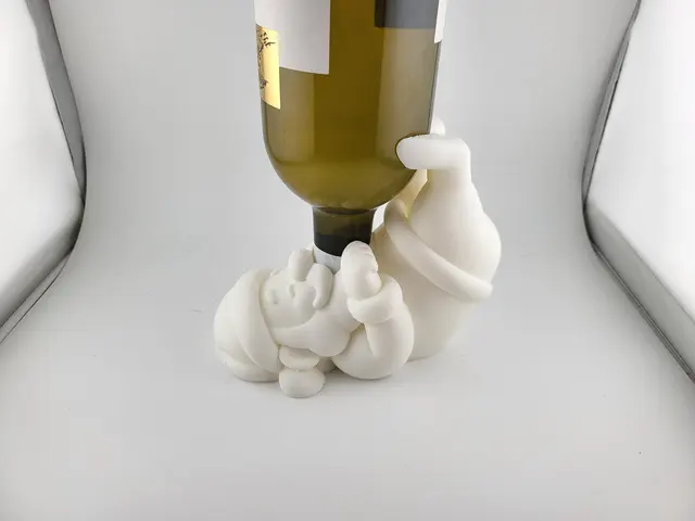 Babbo Natale bianco portabottiglie con una bottiglia di vino, vista 6