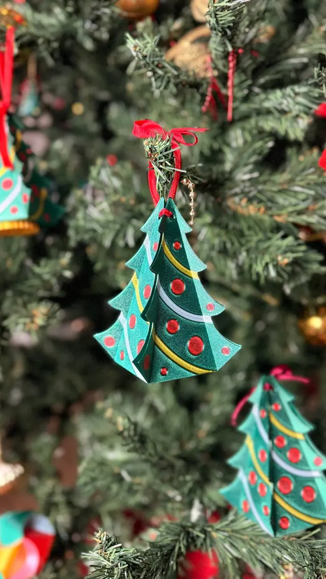 Two little trees hanging among the branches