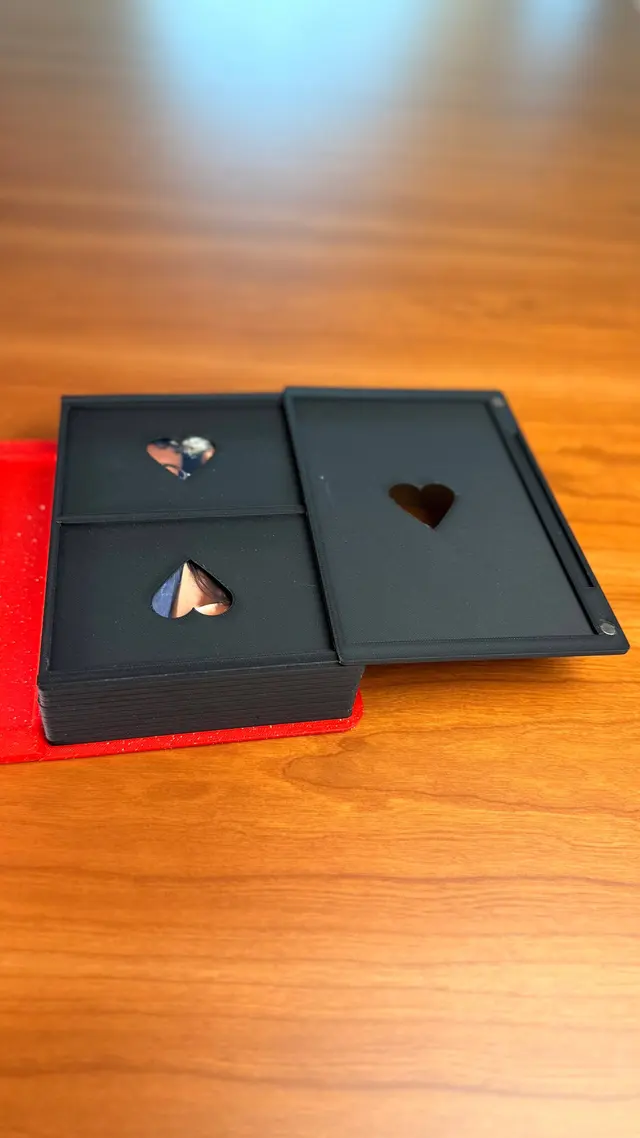 The cover open with the cut-out heart