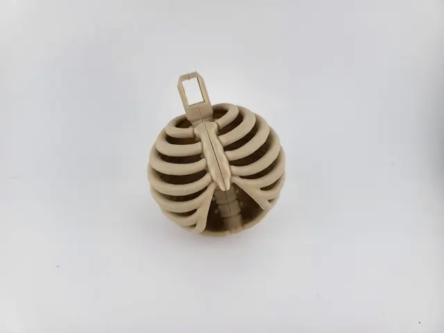 Bone-coloured rib cage Christmas bauble